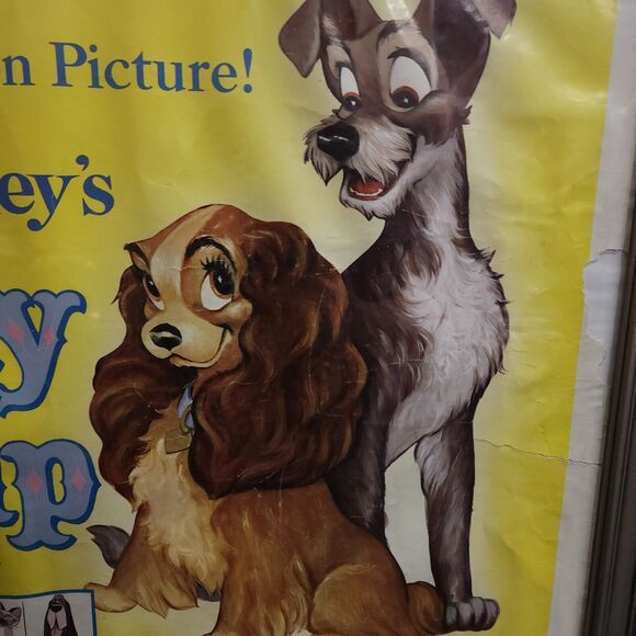 Vintage Disney's Lady and the Tramp Half Sheet Movie Poster 22" x 28" R62/328 - Picture 9 of 15